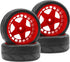 ShareGoo RC OD 2.55" Nylon 12mm Hex Wheels & Rubber Tires Set for Traxxas Tamiya Sakura HSP Redcat 1/10 RC On-Road