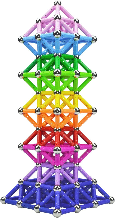 210Pcs Magnetic Building Sticks Blocks, STEM Educational Toys for Kids, 3D Construction Toy with Storage Bag