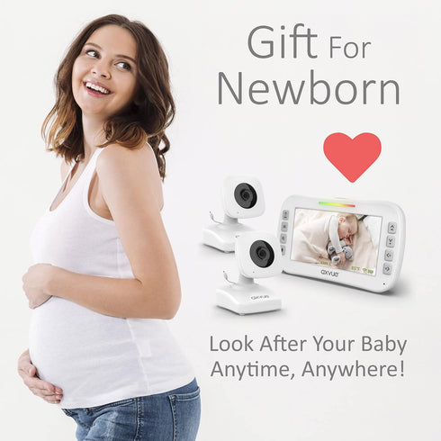 Axvue 4.3" 2 1000ft, 12 2-Way Video Baby Monitor, Comfortable Slim Design Handheld Enclosure, Screen Monitor & Camera