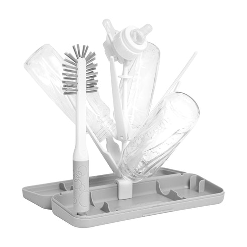 Ubbi On-the-Go Drying Rack and Brush Set, Includes Travel Case and Bottle