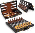 3 1 Set Backgammon Set, 15" Set, in Magnetic Chess & Checkers Board Game Wooden Folding Chess Board, Tournament