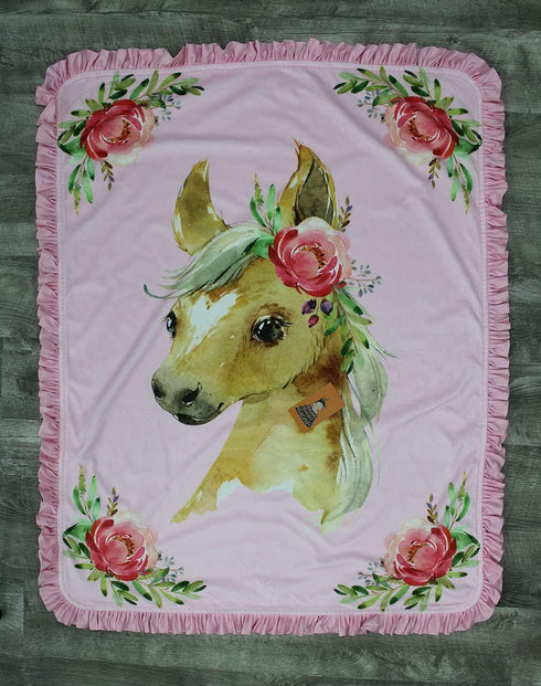 40x30 Dear Baby Gear Baby Blanket - Double Layer Blankets - Newborn Blanket for Girls - Nursery Cover for Infant Crib