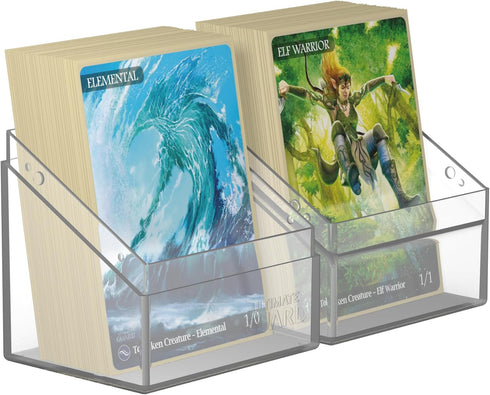 Ultimate Guard Boulder 80+ Deck Case for 80 Double-Sleeved TCG Cards, Clear, Durable Storage for Trading Card Games