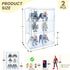2 Pack 2/3 (2, 3 Acrylic Display Case, Layer Adjustable Figure Display Case, Wall-Mounted Dustproof Showcase