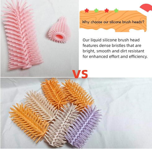 soarup90000 2 Pack Set, Set Baby Bottle Cleaner Replacement Heads, for Bottle Brush and Nipple Brush, Compatible