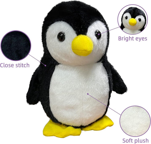 YH YUHUNG Walking Penguin Plush Toy Repeats What You Say with Clear Voice Talking Penguin Stuffed Animal Repeating Toy