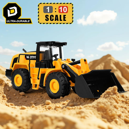 YySiRui Bulldozer 16" 1:10 Bulldozer, 3+ Toy, Front Loader, Scale Classics Wheel Loader with Real Working Arm & Bucket