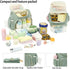 Bevkois Backpack Small Diaper Bag Quilted Mini Baby Crossbody Diaper Bag Tote for Mom and Baby Girls Boys (Matcha