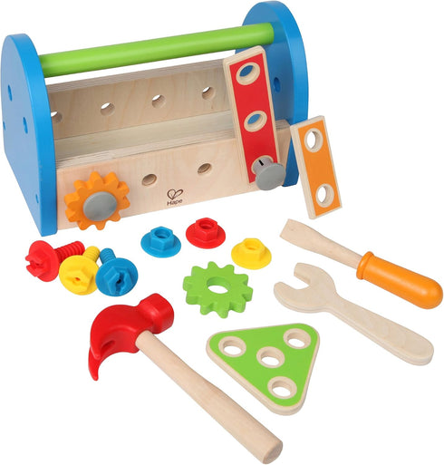 Hape Kid's Wooden Tool Box and Accessory Play Set, Fix It