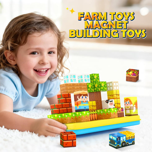 3 4 5 6 7 8 Soyee Magnetic Blocks Travel Toddler Toys Magnet Building Tiles Construction Cubes STEM Sensory Learning