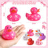 96 2 Inch 6 Jerify Pcs Valentine's Day Rubber Duckies Bulk Mini Heart Rubber Ducks for Kids Bathtub Toys Classroom