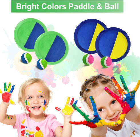 Jalunth Set Set 3 4 5 6 7 8 9 10 11 12 Ball Catch Game Toss Paddle - Beach Toys Back Yard Outdoor Games Pool Backyard