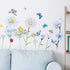Zonon 64 Pcs Flowers Butterflies Wall Decals - Chrysanthemums Dragonflies Botanical Peel and Stick Art for Nursery Decor