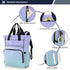 MCHIVER Backpack Mommy Purple Green Gradient Diaper Bag Large Capacity Baby Bags with Insulated Pockets Maternity Bag