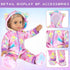 18" Set 18 Inch American Doll Clothes and Sleep Bag Accessories,Sleepover Outfit Fits Dolls Include Rainbow