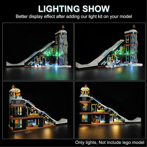 LED Lighting Kit for Lego City Ski and Climbing Center - Compatible with Lego 60366 Building Block Models (Not Include