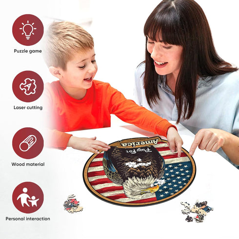 Wooden Puzzle for Adults, Eagle Wooden Jigsaw Puzzles(11.1 * 11.2in-200pcs), Beautiful Wooden Puzzle with Box Birthday Gifts for Adults and Kids Family Game
