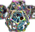 ARUOHHA Rainbow Hollow DND Dice Set, 7PCS Metal Polyhedral Dice for Dungeons and Dragons with Gift Box D20 D12 D10 D8