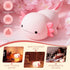 Dimmable YR YRHH-PET Axolotl Cute Night Light, Kids Squishy Rechargeable Axolotl Lamp, Mom Mothers Day Gifts, Girl