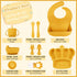BXLL Set 10 Sets Silicone Baby Feeding Pcs Baby Led Weaning Supplies Suction Bowl Divided Plate Baby Bibs Fruit feeder