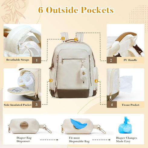 Backpack Mommy Backpack 16 miss fong Diaper Bag - Baby Diaper Bag Bag Diaper with Pockets Large Capacity Travel Diaper