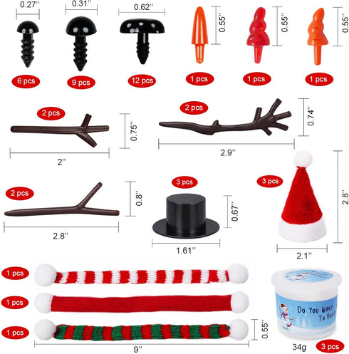 RINOLY Build a Snowman Kit,Christmas Crafts for Kids,Christmas Stocking Stuffers -3Pack by RINOLY