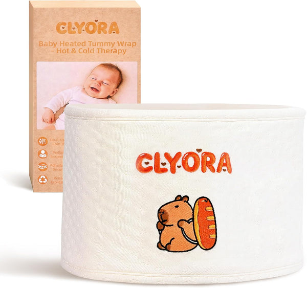 CLYORA Heated Baby Belly Band for Colic & Gas Relief, Silent Velcro Infant