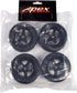 Apex RC Products 1/10 On-Road Black 5 Spoke Wheels with V Tread Rubber Tires (Set of 4) #5000