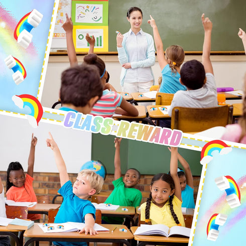 240 Pieces Rainbow Erasers for Kids, Bulk St. Patrick's Day Cute Classroom Prize Supplies