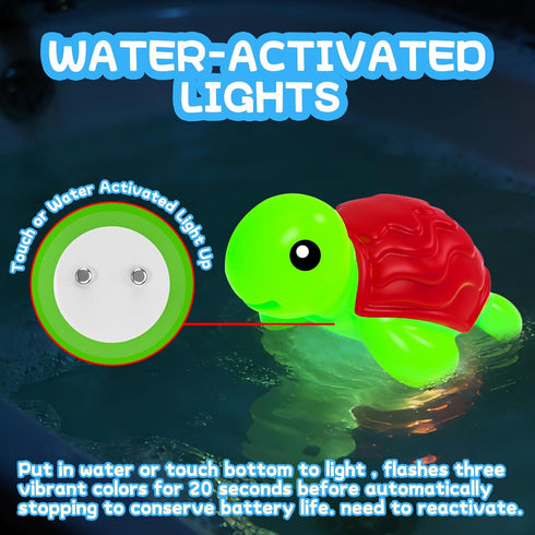 ZGLYMUS Light Up Bath Toys,No Hole Mold Free Baby Bath Toys,Ocean Animal Water-Activated Lights Flashes and Change