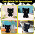 Cute Black Cat Plush Toy - Kawaii Black Cat Stuffed Animals - Creative Soft Stuffed Cat Plush Toys for Kids Boys Girls