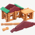 90 Set, 3 4 5 6 Wondertoys Pieces Classic Wood Cabin Logs Building Log Toy for Children, Farm House Construction