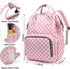 Dezcrab Backpack Backpacks Checkered Pink Baby Diaper Bag for Women, Large Capacity Waterproof Maternity Travel Nappy