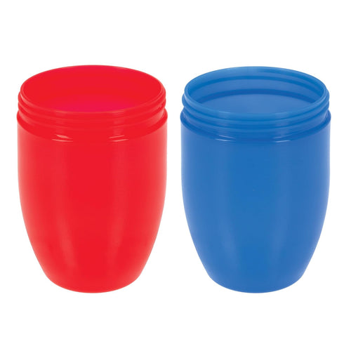 Nuby Wonder Cup with 360 Smart Edge Silicone Rim - 2-Pack, 7 oz - Red/Blue