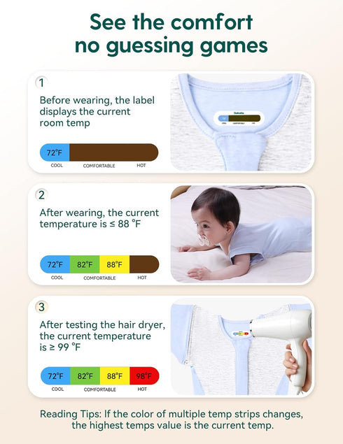 2-Way BABELIO Detachable Zip Sleeves Swaddle Temp-Sensing Baby Transitional Swaddle Arms Up Zipper Sleep Sack Soft Blue
