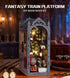 DIY Book Nook Kit,DIY Dollhouse Booknook Bookshelf Insert (Fantasy Train Platform)