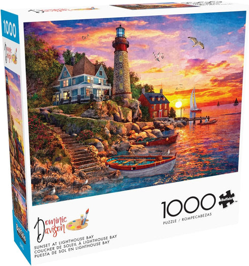Sunset 1000 26.75 19.75 Buffalo Games - Dominic Davison - at Lighthouse Bay - Piece Jigsaw Puzzle for Adults