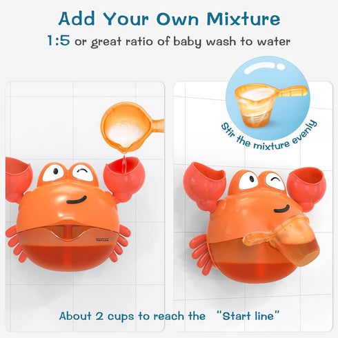KINDIARY Bath Toy - Crab Bath Bubble Maker for Baby, Automatic Bubbles Machine Blower for Bathtub