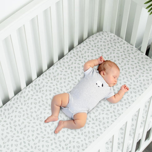 2 Pack 52X 28 Crib Sheets Fitted for Boys and Girls, Crib Sheet Fits for Standard Crib Mattress, Neutral Toddler Bed