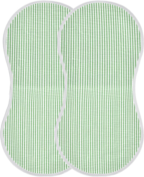 WELLDAY 1-Pack, 22 11 Inch Muslin Baby Burp Cloths, Green White Stripes Cotton Soft Burp Cloths for Newborns, Extra