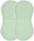 WELLDAY 1-Pack, 22 11 Inch Muslin Baby Burp Cloths, Green White Stripes Cotton Soft Burp Cloths for Newborns, Extra