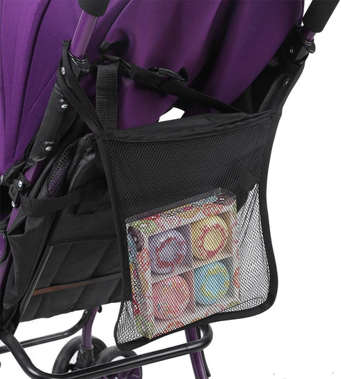 4Pcs Baby Stroller Bag, Oxford Hanging Mesh Organizer, 11.8"x12.5", Black