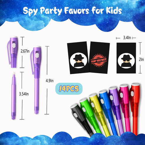 Invisible Ink Pen Spy Game for Kids, Party Favors Toys for Girls Boys, Magic Markers for Fun Outdoor Toys