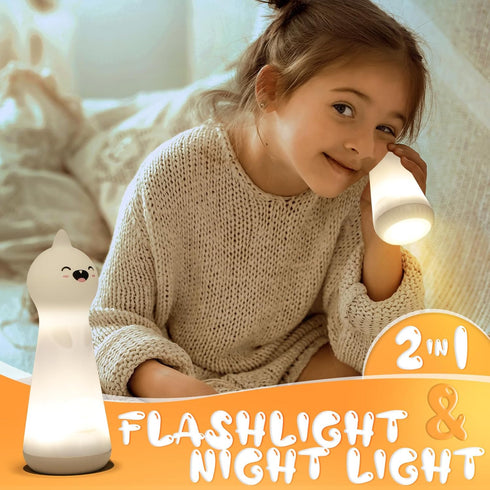 Dimmable ShaArkMango Flashlight with Night Light for Kids Rechargeable LED Nightlight Toddler Bed Room Glow in Dark