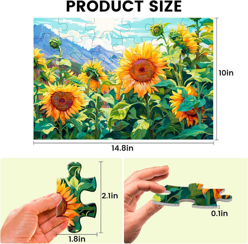 4 Packs 36 Piece Large Jigsaw Puzzles for Elderly Dementia Alzheimer's Products Activities, Alzheimer's Puzzles Cognitive Games for Adults Elderly Seniors with 4 Storage Bags