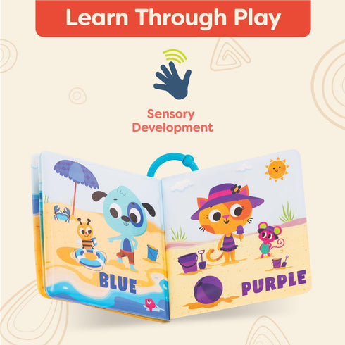 6+ B. toys Baby Bath Book Educational Book for Babies Book About Colors Waterproof Bathtub Toys Months Tub Time Books
