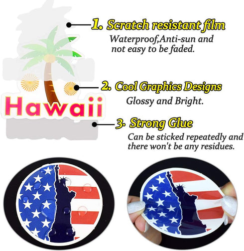QTL Waterproof Vinyl Luggage Stickers for Easy Identification, 100Pcs Travel Stickers for Adults Kids