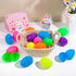 36 3.35" 6 JIALWEN PCS Fillable Plastic Easter Eggs Styles Bright Colors Empty Easter Eggs for Easter Basket Stuffers