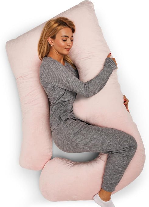 Memory Foam Pregnancy Pillow for Sleeping - U-Shaped Full Body Pregnancy Pillow