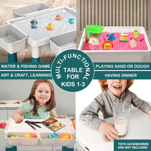 1-3, Pairez Toys Small Activity Table for Toddlers Kids Sensory Table for Playing Building Blocks, Marble Run Toy, Sand